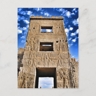 Temple gate and blue sky in Egypt Postcard