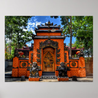 Temple Gate Buddhism Indonesia Travel Destination Poster
