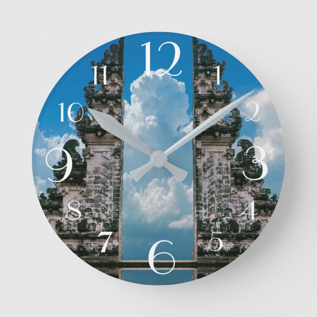 Temple Gate Indonesia Round Clock (Front)