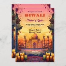 Temple Glow Diwali Invitation