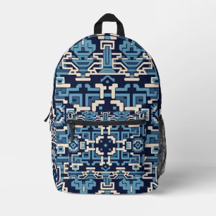 Temple Grid Printed Backpack