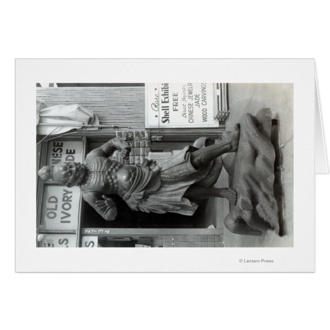 Temple Guard Statue at Pacific Curio Shop, (Front Horizontal)