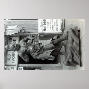 Temple Guard Statue at Pacific Curio Shop, Poster