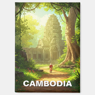 Temple in Angkor Wat Cambodia  Magnet