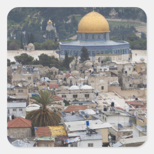 Temple Mount and Dome of the Rock Square Sticker