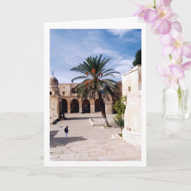 Temple Mount, Jerusalem Portrait Card (Orchid)