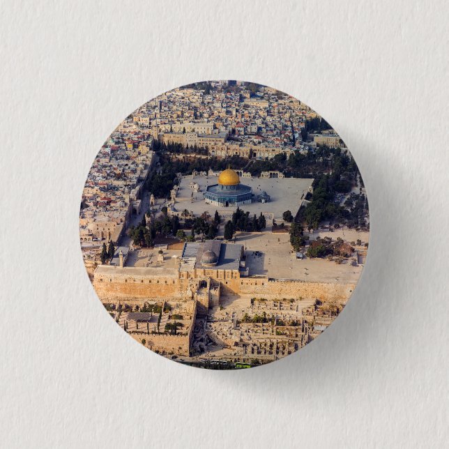 Temple Mount Old City Jerusalem Dome of the Rock 3 Cm Round Badge (Front)
