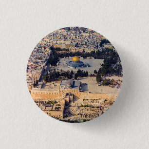 Temple Mount Old City Jerusalem Dome of the Rock 3 Cm Round Badge
