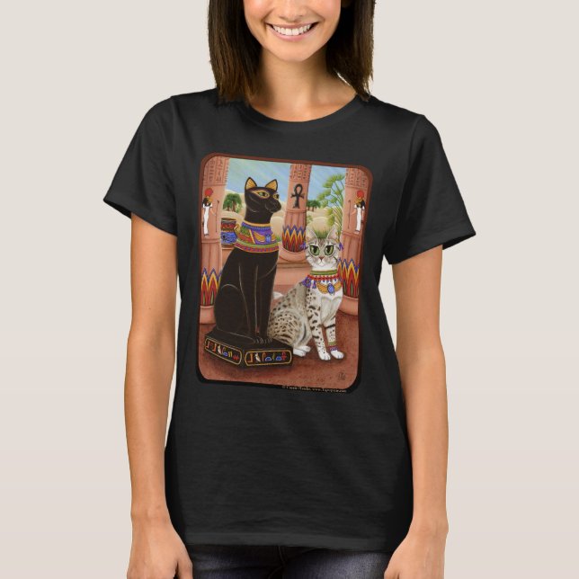 Temple of Bastet Egypt Bast Goddess Cat Art Shirt (Front)