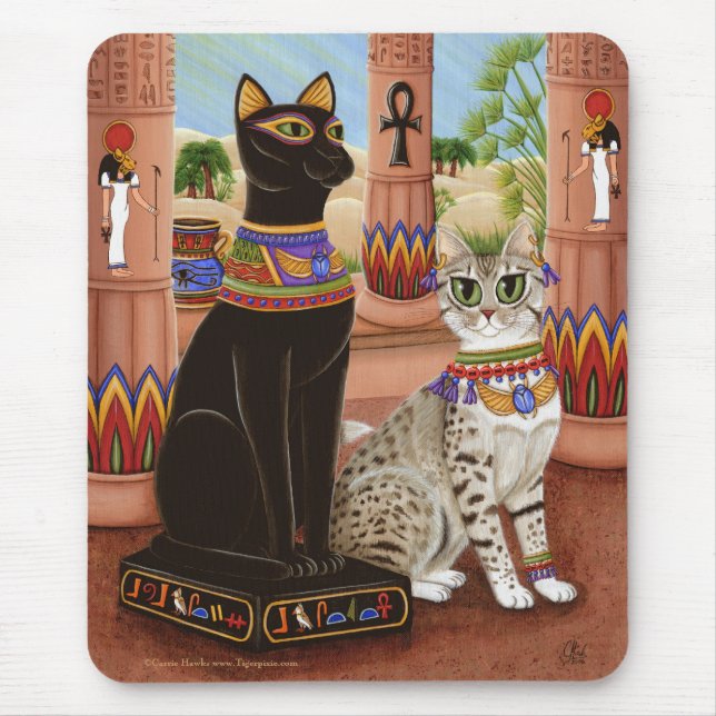 Temple of Bastet Egypt Bast Goddess Cat Mousepad (Front)