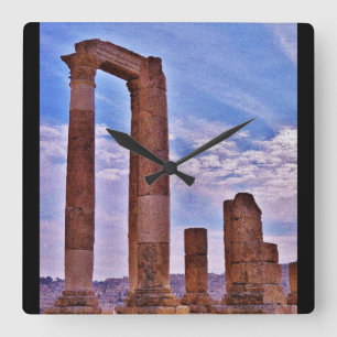 Temple of Hercules Square Wall Clock