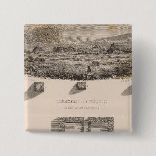Temple of Kaili, Island of Hawaii, Hawaii 15 Cm Square Badge