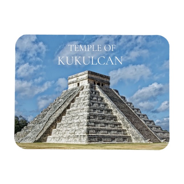 Temple of  Kukulcán, Pyramid, Chichen Itza, Mexico Magnet (Horizontal)