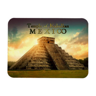Temple of Kukulkan Mexico stylised Magnet