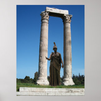 Temple of Olympian Zeus-Gate with goddess Athena Poster