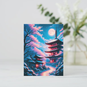 Temple of Snow and Blossoms (Yukizakura no Tera) Postcard