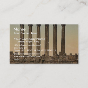 Temple of the Sun, front view, Baalbek, Holy Land, Business Card