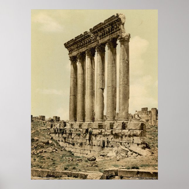 Temple of the Sun, side view, Baalbek, Holy Land Poster (Front)