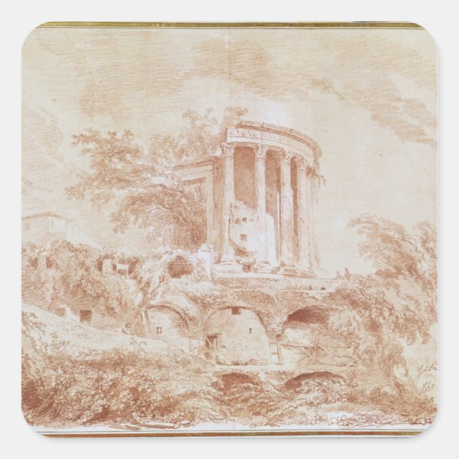 Temple of the Sybil at Tivoli Square Sticker (Front)