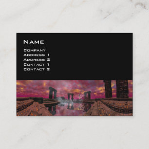 TEMPLE OF THE WATER Purple Black Science Fiction Business Card