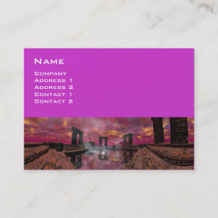 TEMPLE OF THE WATER , Purple Fuchsia Business Card