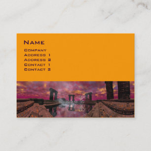 TEMPLE OF THE WATER , Purple Yellow Business Card