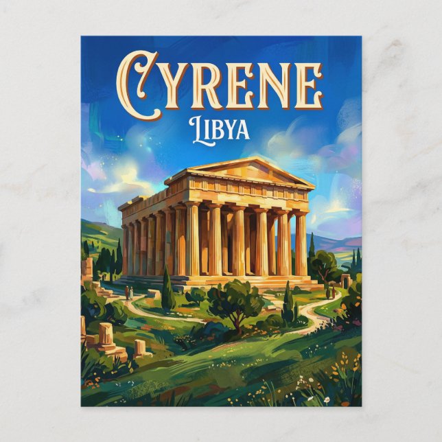 Temple of Zeus, Cyrene Libya Postcard (Front)