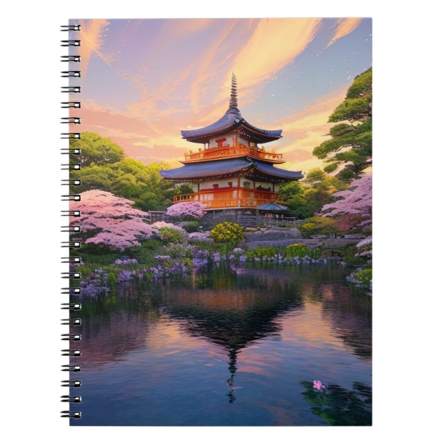 Temple on the Banks of a Picturesque Lake Notebook (Front)