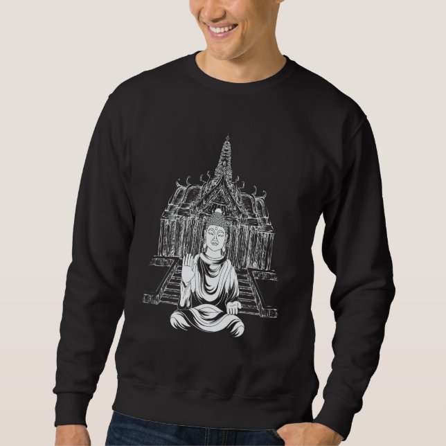 Temple Spiritual Buddhism Meditation Zen Buddhist  Sweatshirt (Front)