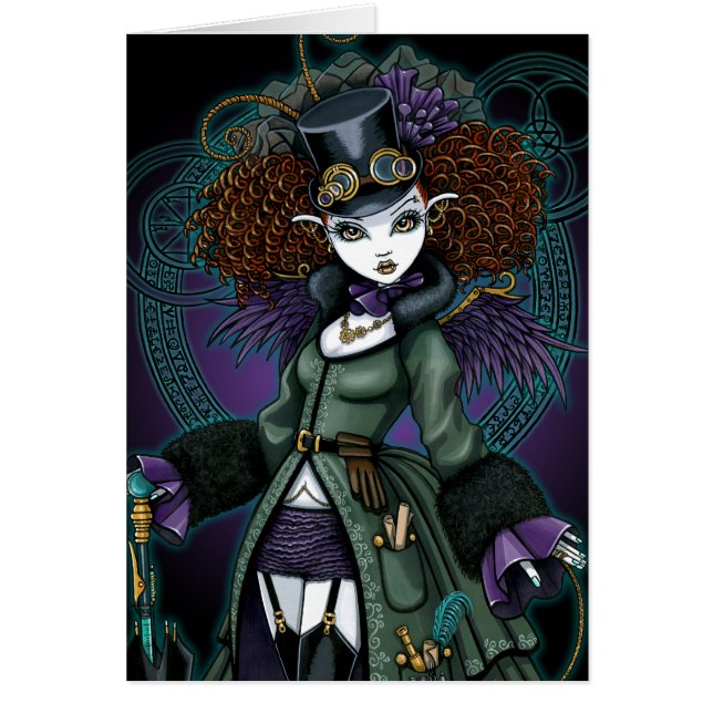 Temple Steampunk Vampire Angel Postcard (Front)