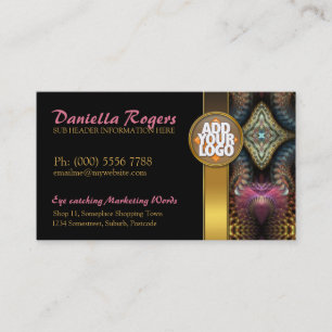 Temple Tapestry Fractals Gold Black Business Cards