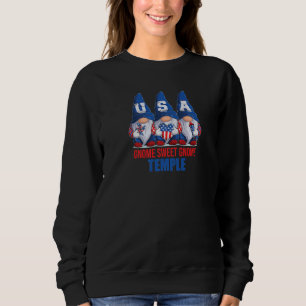 Temple Texas Gnome Sweet Gnome American Flag Gnome Sweatshirt