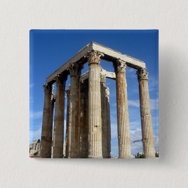 temple zeus 15 cm square badge (Front)