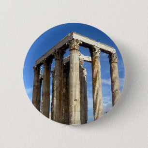 temple zeus 6 cm round badge