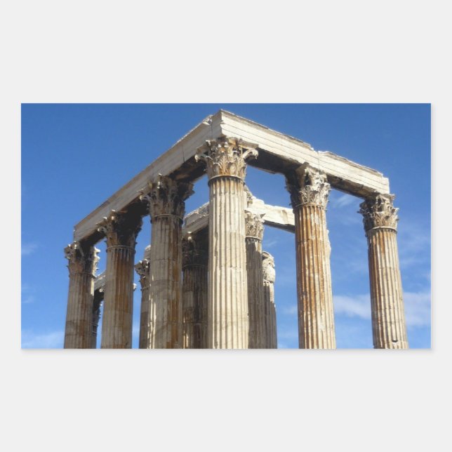 temple zeus rectangular sticker (Front)