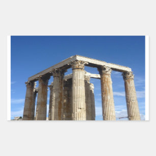 temple zeus rectangular sticker