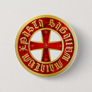 Templer Kreuz / Knights Cross / Crusaders Cross 6 Cm Round Badge