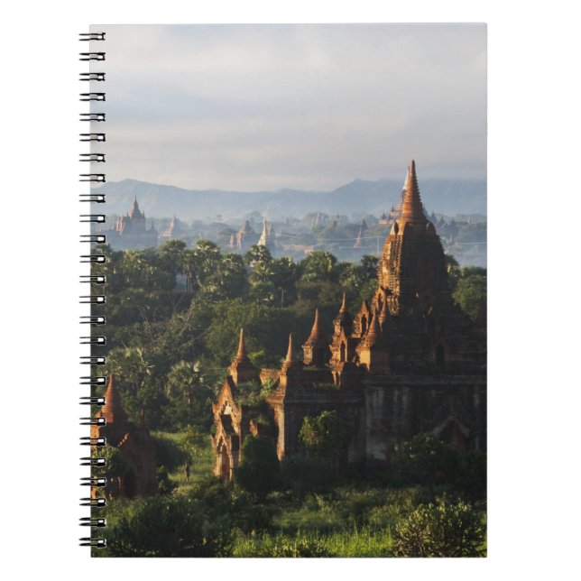 Temples at sunrise, Bagan, Myanmar Notebook (Front)