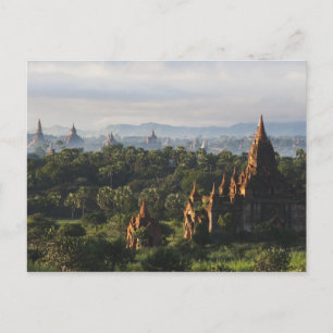 Temples at sunrise, Bagan, Myanmar Postcard
