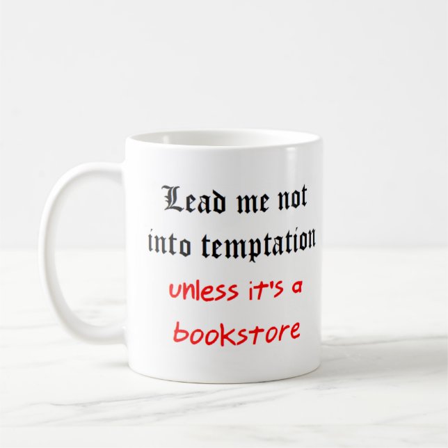 temptation bookstore coffee mug (Left)