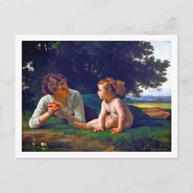Temptation, Bouguereau Postcard (Front)