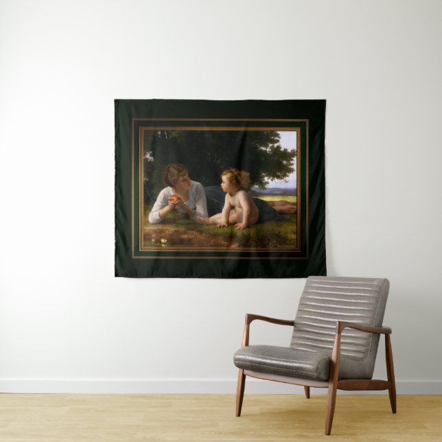 Temptation by William Bouguereau Tapestry (In Situ (Horizontal))