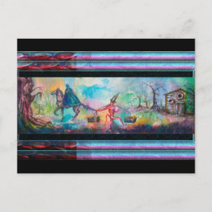 TEMPTATION Dark Knight and Devil's Treasure ,Blue Postcard