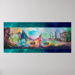 TEMPTATION Dark Knight and Devil's Treasure ,Blue Poster