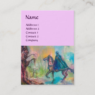 TEMPTATION DARK KNIGHT MONOGRAM Blue Pink Lilac Business Card