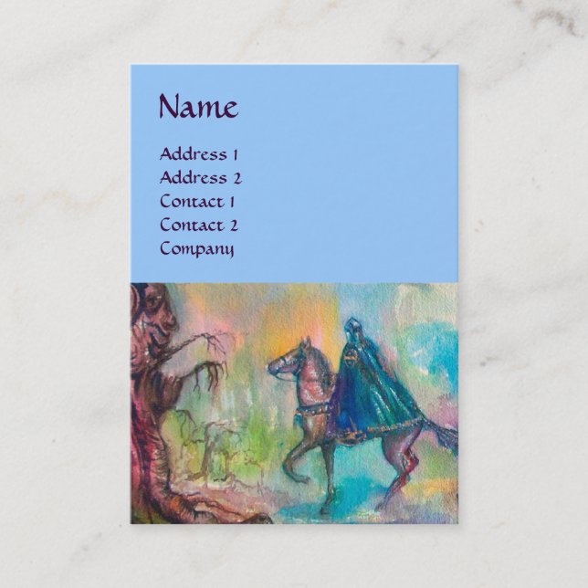 TEMPTATION MONOGRAM Bright Blue Business Card (Front)