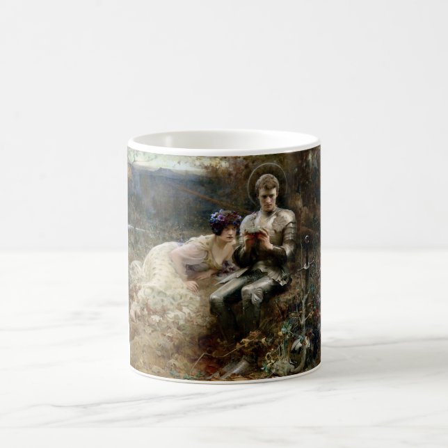Temptation of Sir Percival (Mediaeval Knight) Coffee Mug (Center)
