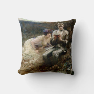 Temptation of Sir Percival (Mediaeval Knight) Cushion