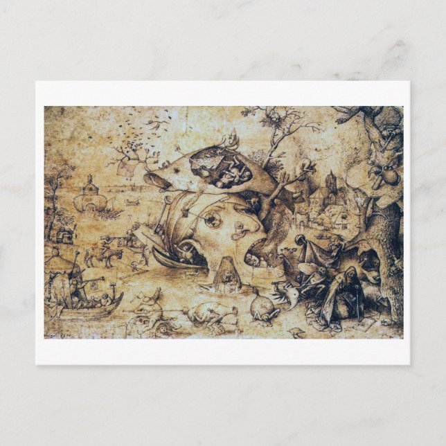 Temptation of St. Antony the Great, Pieter Bruegel Postcard (Front)
