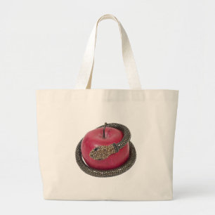 TemptationAppleSnake112311 Large Tote Bag